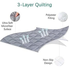 Grey Biloban quilted sheet with soft surface for toddler comfort