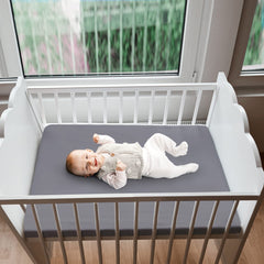 Biloban mini crib sheet ultra soft microfiber creates a cozy sleep surface.