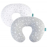 Biloban nursing pillow cover in grey-white pattern offers breathable, skin-friendly comfort.