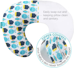 Biloban snug-fit cover fits Boppy pillows securely.
