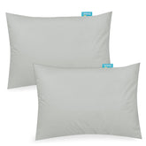 Biloban gray toddler pillowcase with envelope closure for easy pillow insertion.