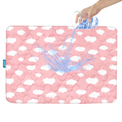 Biloban pink cloud Pack n Play mattress protector cover for gentle, protective sleep.