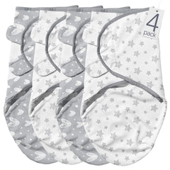 Biloban swaddles 0-3m grey hearts stars pack keeps baby snug and comfortable.