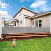 Bingguz 195-inch gate fully extended for wide openings, enabling flexible barrier.