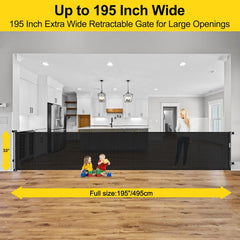 Bingguz 33inch-tall retractable mesh for safe, unobtrusive doorway access.