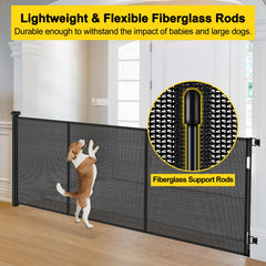 Bingguz gate spans 42 inches tall and 160 inches wide for wide openings.