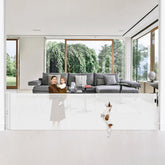 Bingguz 42in tall retractable gate closed for safety and easy access.