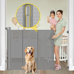 Bingguz reinforced 42-inch gate mesh extended across a doorway for safety.
