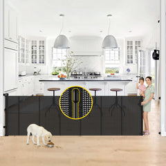 Bingguz reinforced 42” tall, 130” wide gate extended for wide openings.