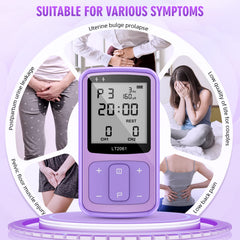Binsterain pelvic muscle trainer display panel highlights 9 therapy programs for rehabilitation.