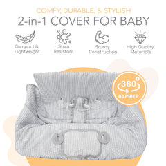 Binxy Baby cart cover in brushed fabric to boost comfort during shopping.