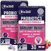Bio360 Probiotics for Women bottle packaging highlighting shelf-stable formula supporting vaginal balance.