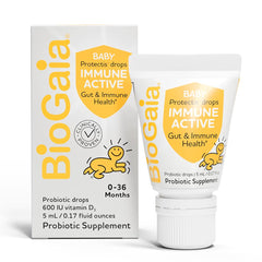 BioGaia Immune Active Baby Drops front view supports digestion in infants.