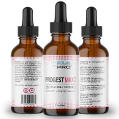 BIOLABS PRO Progest MAXX dropper releasing oil for at‑home hormone balance.