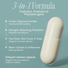 BIOMA Menopause Support label highlights phytoestrogens for plant-based balance.