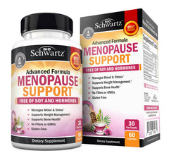 BioSchwartz Menopause Support bottle front shows mood balance potential