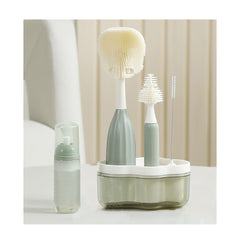 biqin baby bottle brush kit with push-foam for fast, thorough cleaning