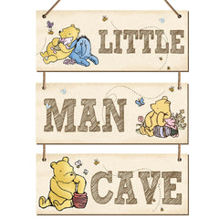 BirtDerr Winnie sign trio wall art for nursery ambiance and playful decor.