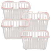 BIUDECO 4-pack storage baskets with handles for easy desktop organization.