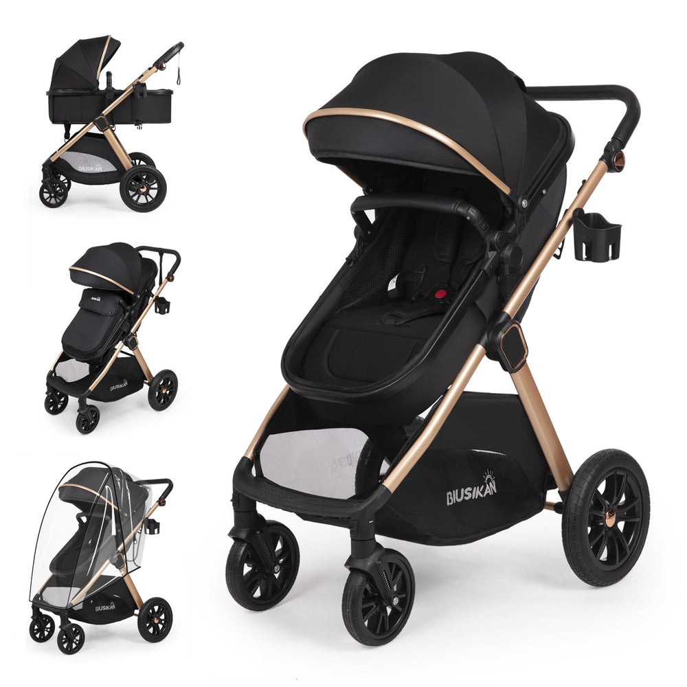 BIUSIKAN 6-in-1 stroller bassinet for newborn comfort and bonding during outings.