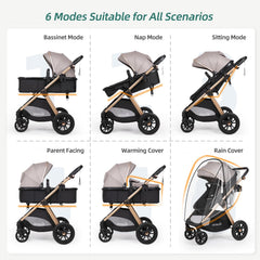 Biusikan stroller with reversible seat for bonding or outward exploration