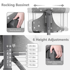 Biusikan bedside sleeper attached to bed for convenient night feeds.