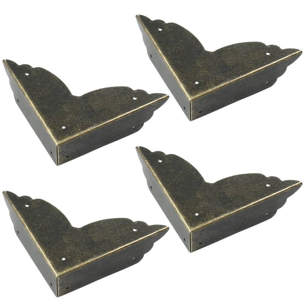 Bivethoi bronze box corner protector on desk edge, prevents damage and adds vintage flair