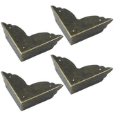 Bivethoi bronze box corner protector on desk edge, prevents damage and adds vintage flair