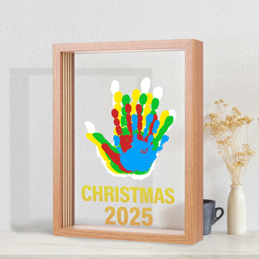 Bixinyo family handprint frame in brown displaying a lasting keepsake