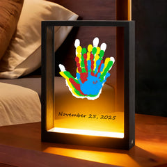 Bixinyo family handprint kit light frame displays a warm, personalized keepsake