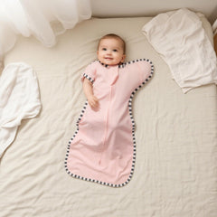 Blackleaf Baby swaddle with 2-way zipper enables easy diaper changes at night.
