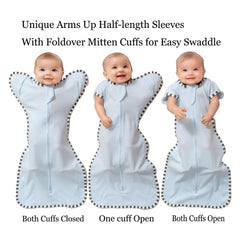 Blackleaf Baby swaddle with two-way zipper for quick, gentle night diaper changes.