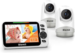 Blemil baby monitor dual cameras for watching two rooms at once.