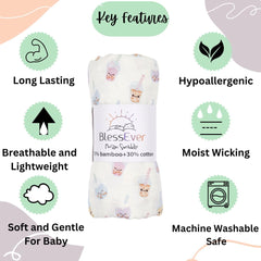 BlessEver muslin swaddle blanket breathable weave for gentle baby comfort.