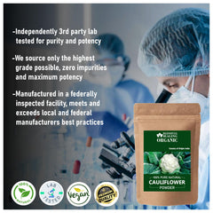 Blessfull Healing cauliflower powder texture closeup emphasizes fine, smooth finish ideal for baking