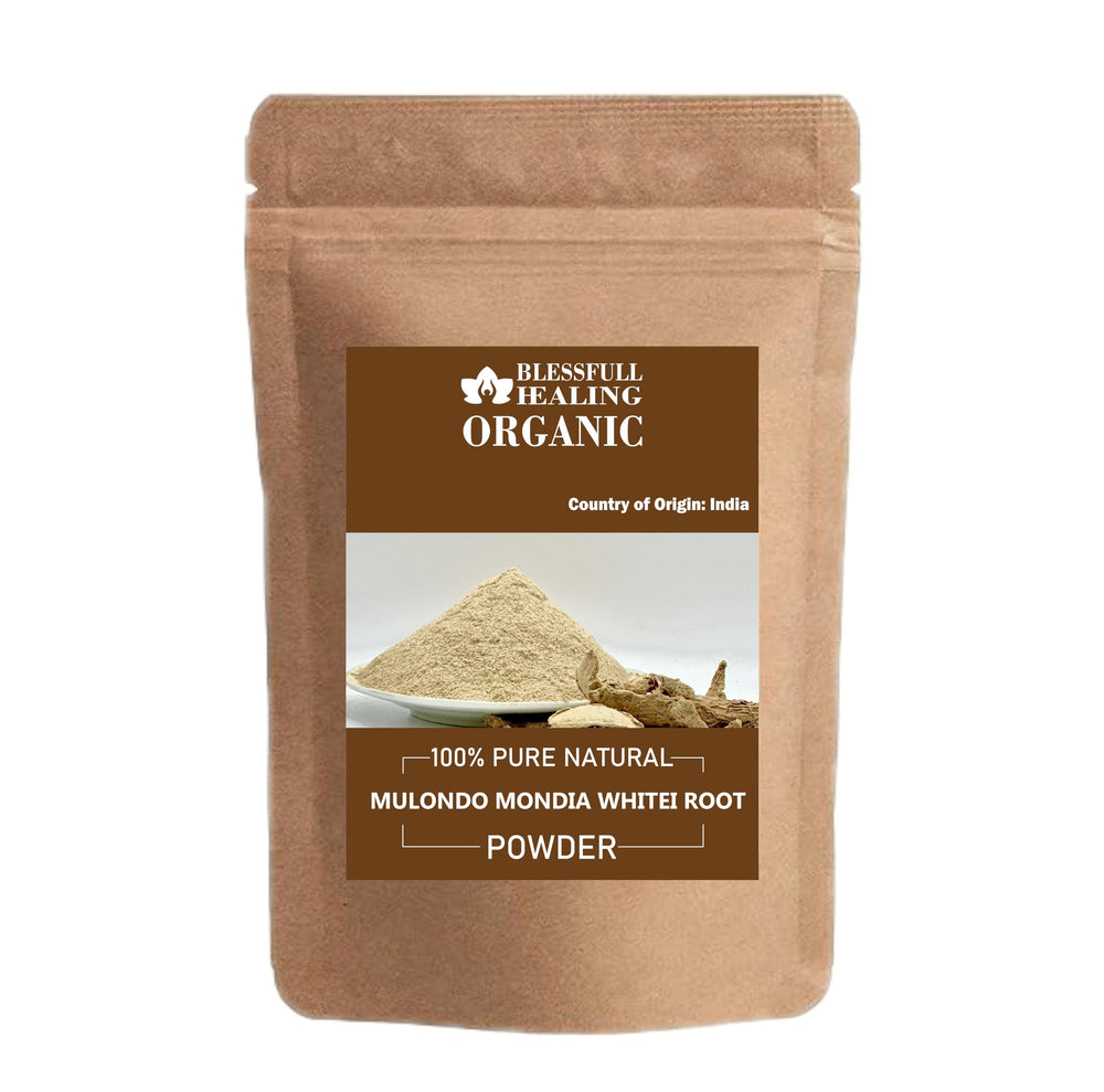 Blessfull Healing Mulondo Mondia Whitei root powder packaging for daily use.