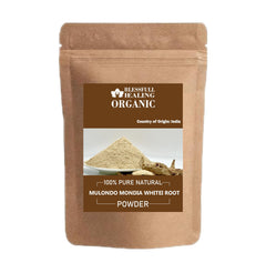 Blessfull Healing Mulondo Mondia Whitei root powder packaging for daily use.