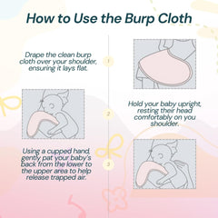 Blessique Burp Cloths are machine washable for easy cleaning after messes