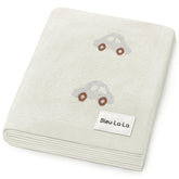 Bleu La La knit baby blanket cars-cream offers gentle newborn comfort