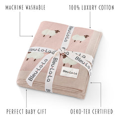 Bleu La La sheep-theme nursery decor highlights timeless design and soft fabric for cuddle moments.