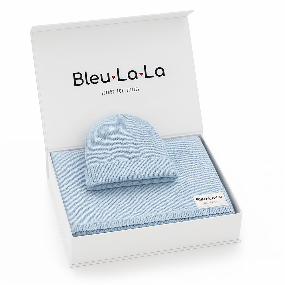 Bleu La La sky blue giftset blanket for newborn comfort