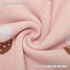 Bleu La La swaddle mushroom pink texture closeup shows breathable cotton weave
