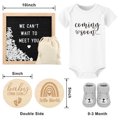 Blinking Stars coming-soon-baby-onesie ideal for maternity photos and family reveals.