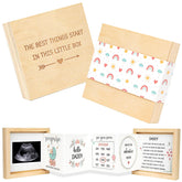 Blinking Stars pregnancy announcement box front view, a ready-to-share keepsake for news moments