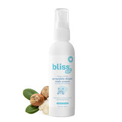Bliss diaper rash spray bottle front view highlighting fragrance-free formula for delicate skin