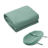 Blissful Diary avocado-contoured cover on sage-green pad, soft on baby's skin