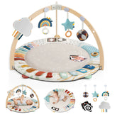 Blissful Diary baby play gym with wooden bar supports safe tummy time exploration
