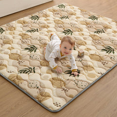 Blissful Diary earth-tones play mat offers a spacious, safe crawling surface