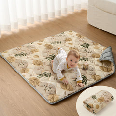 Blissful Diary 43x43 baby play mat foldable for easy travel and setup.