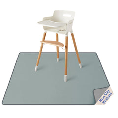 Blissful Diary baby splat mat under high chair protects floors from spills